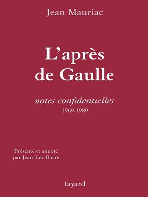 cover image of L'Après de Gaulle